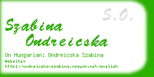 szabina ondreicska business card